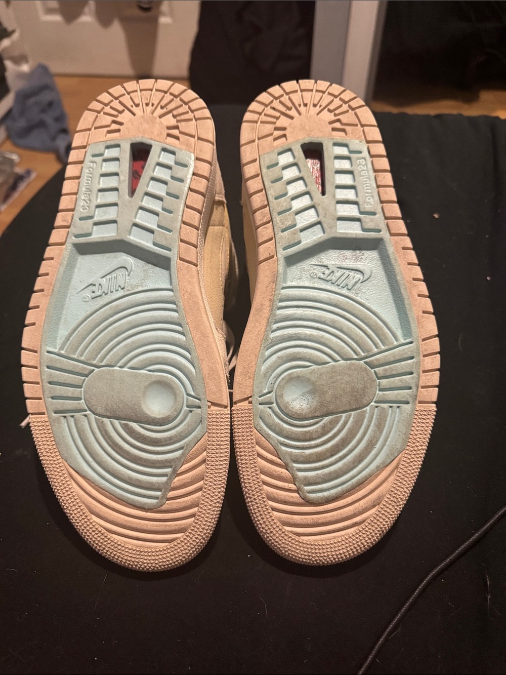 Nike Women’s High-Top Sneakers in Cream with Light Blue Accents - Picture 6 of 7